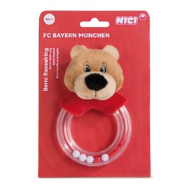 NICI FC Bayern Bear Berni 49085 Rattle Ring 14 cm Red