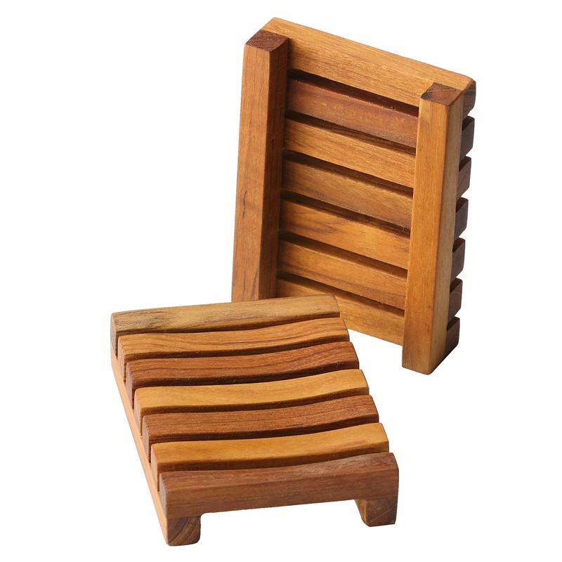 Bare Decor Subsy Soap Dish, Teak Wood, Brown