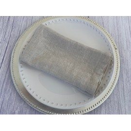 Linen Napkins –100% French Flax – Stonewashed Pure Linen Cloth Napkins - Size 18 Inch x 18 Inch – Set of 4 (Natural Oatmeal)