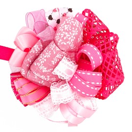 Ribbon Off Cut Bundle - Contains 10 Different 1 Metre Ribbons (Pink)