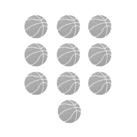 Bleacher Spirit 10 Mini Basketball Iron On Decals, 1 Inch Heat Transfer Vinyl Basketball Patches, Small Bulk Sports Iron On Transfers for DIY Shirts Crafts (Silver Glitter)