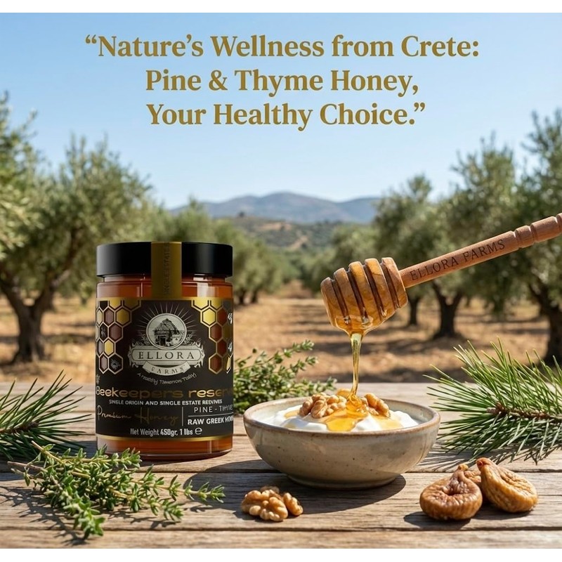 Ellora Farms Single Estate PDO Raw Greek Honey, Pine &