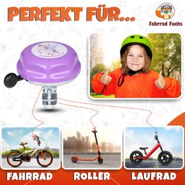 Children's Bicycle Bell - Unicorn/Purple - Funny Bicycle Bell Girls Bicycle Bell Children's Bike, Bell Bicycle Children and Balance Bike - Rings Loud, Easy Assembly