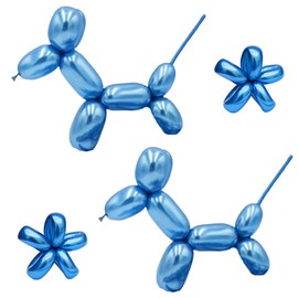 Chrome Modelling Balloons Long Metallic Blue Balloons 260q Twisting Balloons Animal Making Balloons for Kids Clown Birthday Party Wedding Party Decoration 25 Pack.