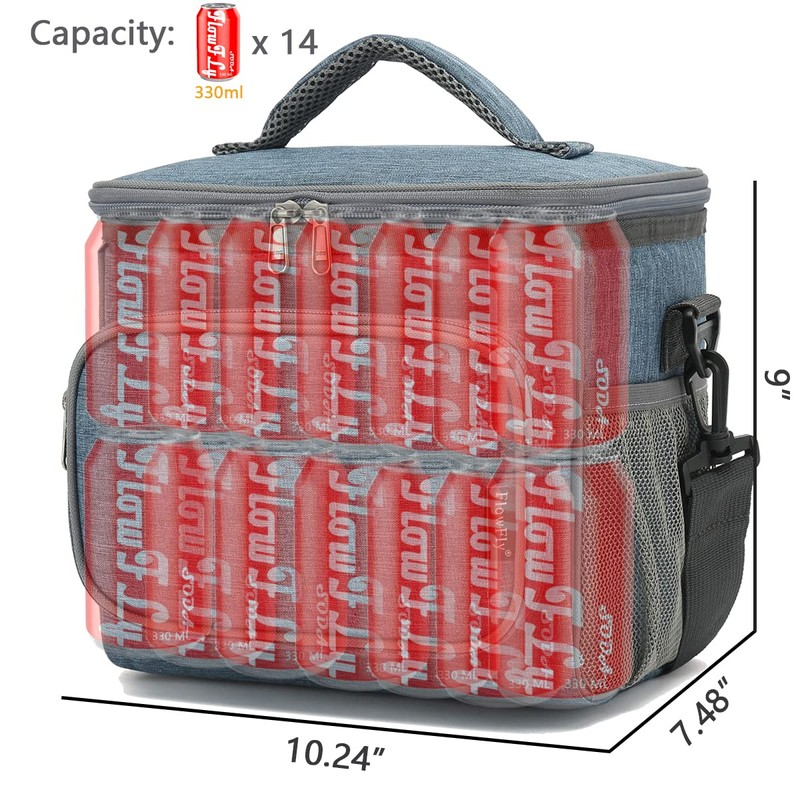 FlowFly Insulated Reusable Lunch Bag Adult Large Lunch Box for