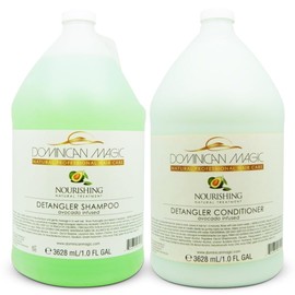 Dominican Magic Avocado Detangler Shampoo & Conditioner – 1-Gallon Duo Set - Deep Moisture & Strength for All Hair Types- Tangle-Free Hair, Salon Quality, Family Size, Hospitality & Vacation Rentals