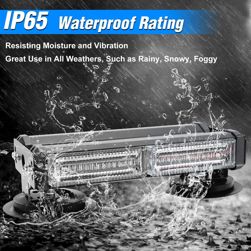Afurkuot Red & Blue LED Flashing Beacon Light, 8.5” 12/24V