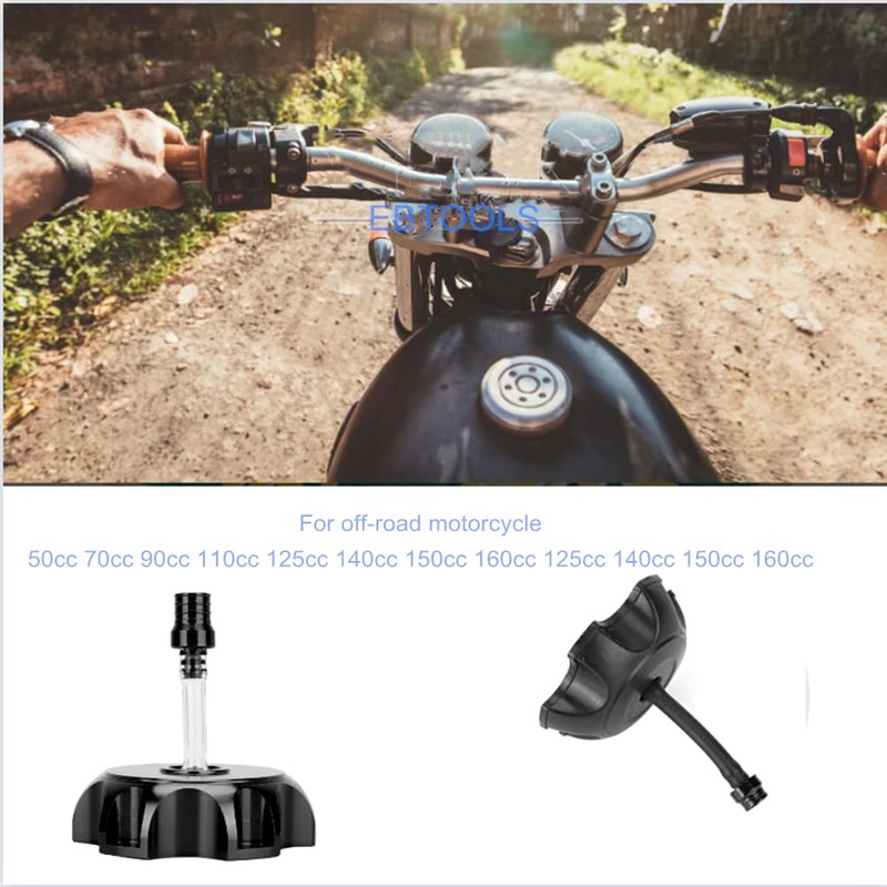 EBTOOLS Motorcycle Fuel Cap Aluminum Black Screw In 50-160cc Offroad