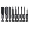 QUARKZMAN Pack of 9 Hex Key Drill Bit 1.5/2/2.5/3/4/5/6/8/10 mm