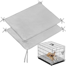Waterproof Dog Crate Mat with Rope 2 Pack (24’’X18’’), Washable Pee Pads for Dogs, Non-Slip Training Pads for Dogs, Fits 24 Inch Dog Crate