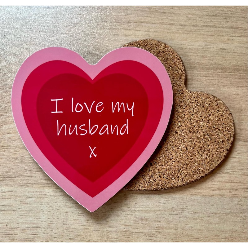 Romantic Love Message on Novelty Heart Shaped Coaster - Unique