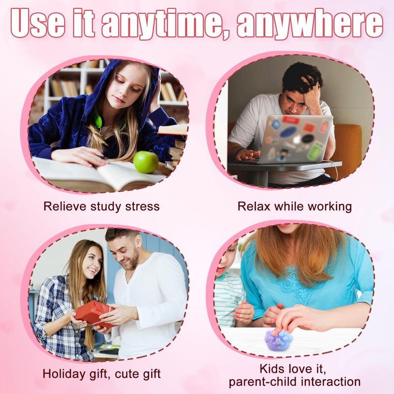 2pcs Cat Paw Squeeze Toys, Soft Taba Cat Paw Squishy