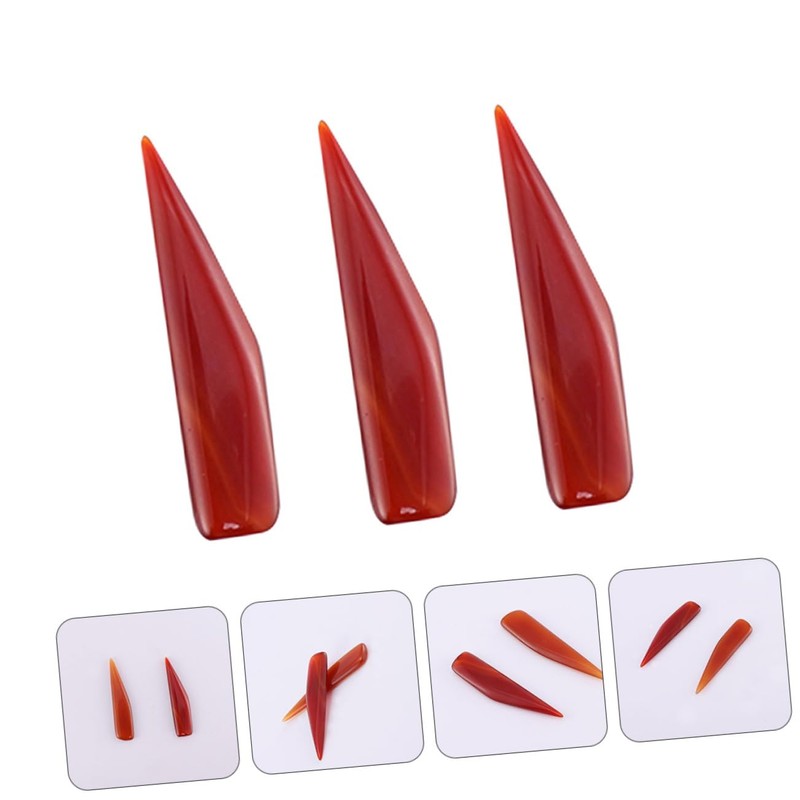 KONTONTY 3 Pcs Agate Polishing Tool Set Professional Burnisher for