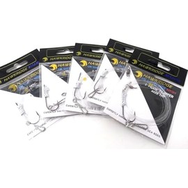 HAWKRIDGE RIG PRO SERIES - 5 Packs of Single Hook Type Commercial Quality FLAPPER Ready Tied Rigs - Ideal for Sea and Shore Fishing (1 Hook - Size 1/0 & 3/0 available) (Single Hook Size 3/0)