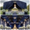 PartyVillage 10ftx20ft Navy Blue Ceiling Curtain for Wedding Parties –