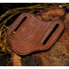 ADAM KNIVES Leather Pocket Knife Sheath For Belt, Slanted Sheath,