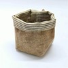 Wall mounted linen storage bin brown stripe 2ea