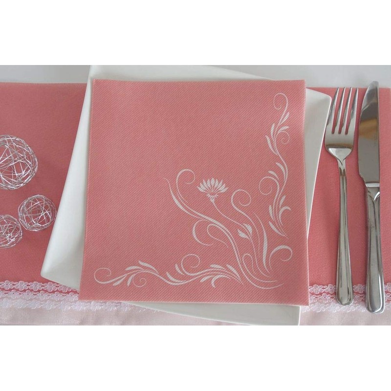 50 Napkins Flowers 40 x 40 cm Fabric-Like Airlaid Elegantia,