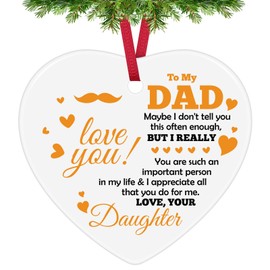 Christmas Ornaments for Dad Dad Ornament from Daughter Father Gifts for Fathers Day Birthday Dad and Daughter Christmas Ornament Family Christmas Tree Ornament Wedding Graduation Gifts To My Dad Gifts