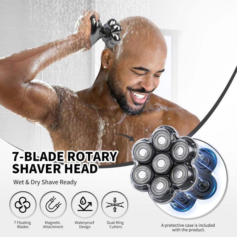 7 Blade Magnetic Head Compatible with Freebird Wyklaus, Black, 1