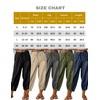 HangNiFang Cotton Linen Capri Pants for Women High Elastic Waisted