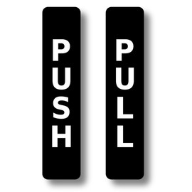 BLACK Push Pull Set Pair of Door Signs for businesses, restaurants, bars, hotels, schools, cafe. Tough 1.6 mm Thickness Material, Durable, Guaranteed not to Tear