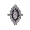 ASFKIPMF 925 Sterling Silver Shiny Full Diamond Ring Sapphire Ring