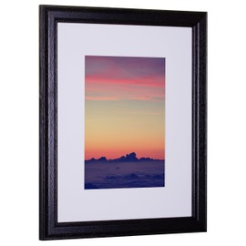 Craig Frames Wiltshire 236, Simple Black Hardwood Picture Frame with Single White Mat - Displays a 5 x 7 Inch Print with The Mat or 8 x 10 Inch Without The Mat