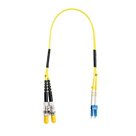 OpZonik 1FT LC to ST Fiber Optic Adapter Cable Singlemode 9/125um Duplex, LC Male to ST Female Fiber Adapter Cable – 0.3 Meter (1FT)