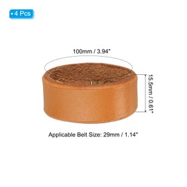 PATIKIL Leather Loop Keeper, 4 Pack Leather Loops Belt Keeper Loops Retainer Straps Replacement for 1.2"(31mm)/1.3"(34mm) Wide Belts/Straps, Earthy Yellow
