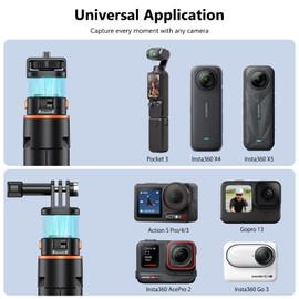 VRIG 64in DJI OSMO Action 5Pro/4/3 Selfie Stick Tripod for GoPro Camera,Extendable Tripod Stand with Quick Release 1/4" Screw for for Pocket3, Insta 360 X5/X4,Go Pro Hero 13 12, Session, SJCAM