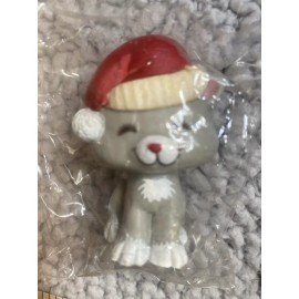 Unbranded Christmas Cat Figurine Small Kitten Santa Hat Smile Holiday Hong Kong New P4