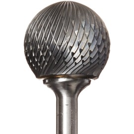 Drill America SD-9 Carbide Burr/Rotary File Ball-End Double Cut for Die Grinder 1" Dia. x 15/16" Cut Length with 1/4" Shank and 2-3/4" Overall Length, DUL Series