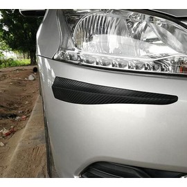iSpchen Bumper Protector Car Front Bumper Spoiler Lip Anti-Collision Rubber Protective Strips Universal Carbon Fibre Pattern Anti-Scratch Protection Strips Bumper Protection Sticker