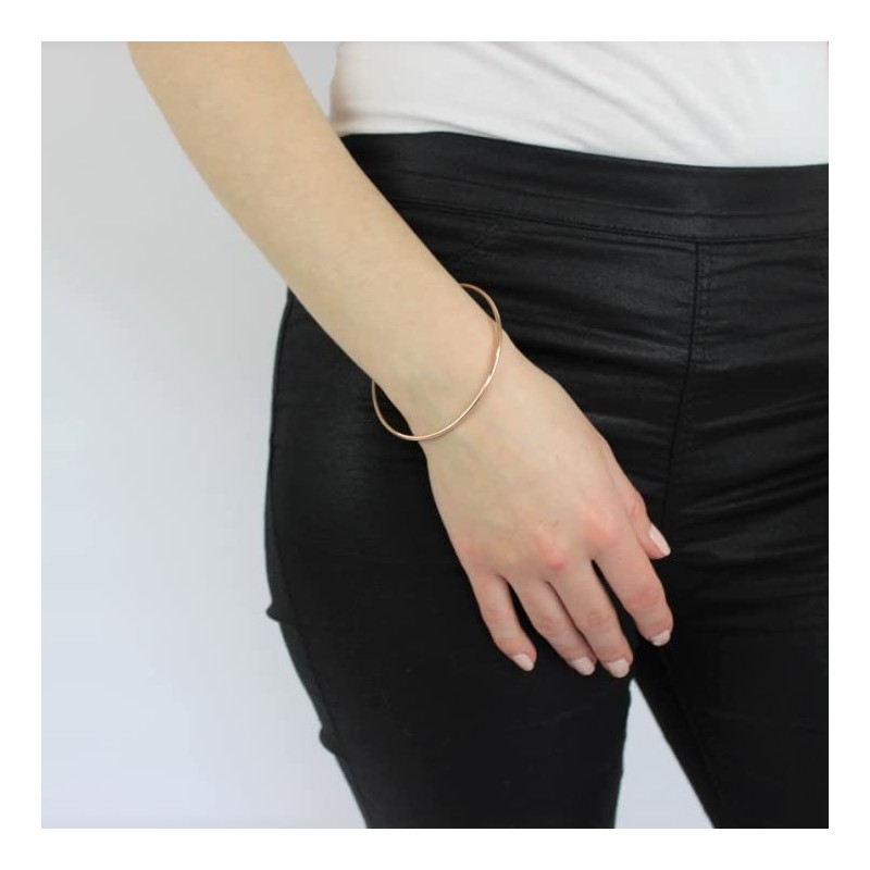 Light Rose Gold Dipped Sterling Silver 2mm Stacking Bangle