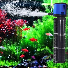 COOSPIDER Pond Filter for 75-200 Gallon, 400 GPH Powerful Filtration Pond Pump, Submersible Canister Filters for Fish Turtle Tank, Cold Plunge, Clear Wavemaker Oxygen Supply, Dry Burning Protection