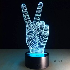MGIMPORT 3D LED PEACE SIGN LAMP 7 DIFFRENT COLOR OPTIONS GREAT FOR ANY ROOM