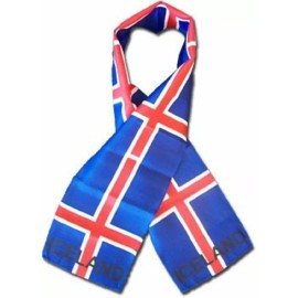 RFCO Iceland Country Lightweight Flag Printed Knitted Style Scarf 8"x60"