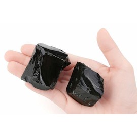 QINJIEJIE QINJIEJIE Obsidian Gro?e Kristall Rohstein 2 Stck 100% Natursteine Kristalle Raw Steine Premium Wasserstein fr Meditation Reiki Dekosteine