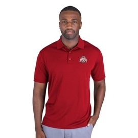 Vantage Apparel Men's Collegiate Polyester Mesh Team Icon Polo, Ohio State Buckeyes, Red, X-Large