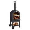 Outdoor Wood Fired Pizza Oven with Pizza Stone, Pizza Peel,