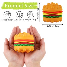 Anboor Pop Fidget Toys, 3D Silicone Hambergur Push Bubbles Sensory Toy Pop Stress Ball Anxiety Stress Relief Austism Early Educational Pop Toy for Kids Adults