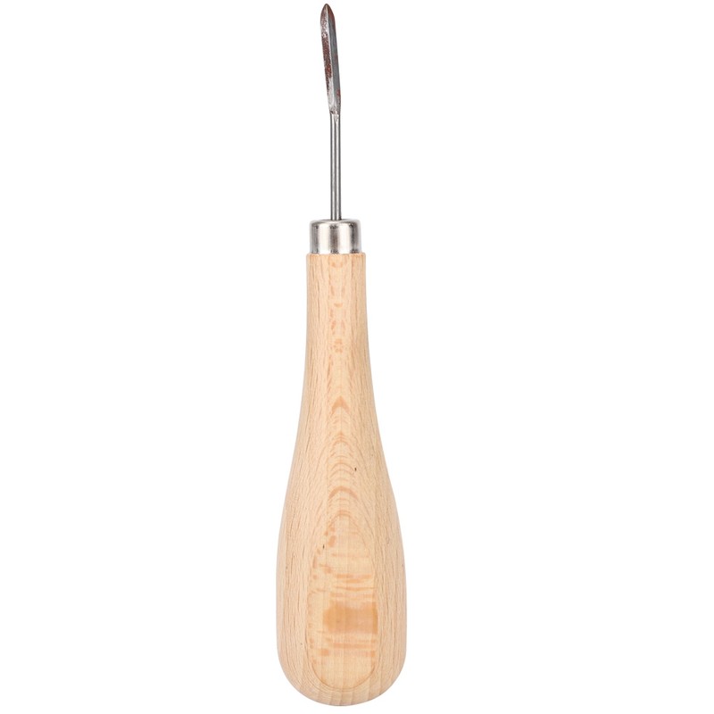 Rhombus Awl Steel Cone Punching Leather Tool Beech Handle Diamond