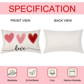 APKPK Valentines Day Pillow Covers 12x20 Pink Heart Love Valentines Day Pillows Winter Holiday Lumbar Pillow Covers 12x20 Outdoor Pillowcase for Home Decor