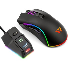 WizarD MK21C1 Wireless Gaming Mouse with Charging Station Wireless 10,000 DPI Low Latency