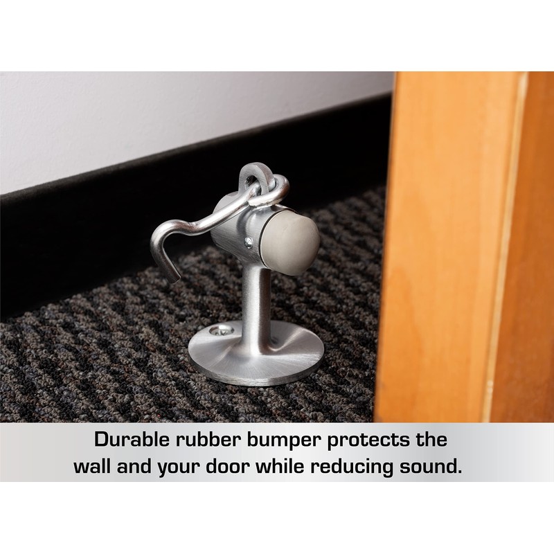 BRINKS Commercial - Floor Door Stop with Holder, Satin Chrome