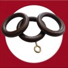 28mm x 45mm Walnut Curtain Rings Effect Drapery Pole Rod