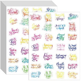 840 Pieces Inspirational Clear Bible Verse Stickers Clear Sticker Motivational Verse Encouraging Scripture Decals Pray Sticker Labels for Laptop Bottle Planner Diary Scrapbooks Album (Multicolor)