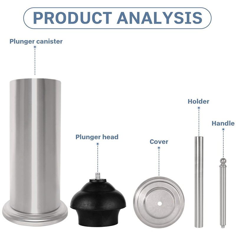 DOWRY Anti-Hand Off Toilet Plunger with Holder for Bathroom,Powerful Efficient
