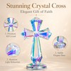 Zerelys K9 Crystal Cross Keepsake, Rainbow Prism Christian Gift
